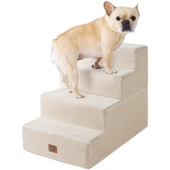 EHEYCIGA dog stairs at bed edge provide easy access for small pets.