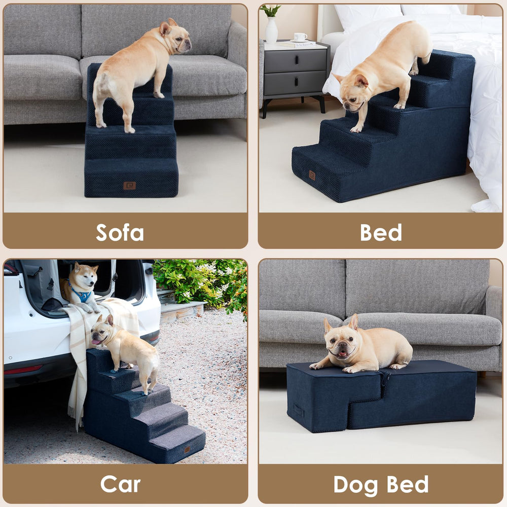 EHEYCIGA 4-step model fits beds up to 23 inches for medium-height furniture.