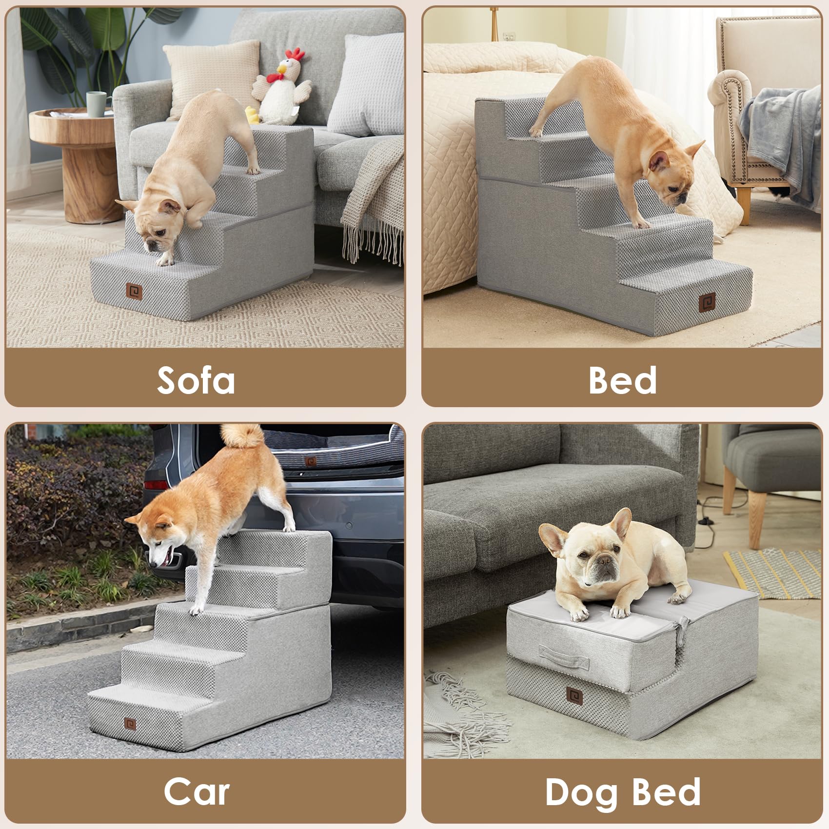 EHEYCIGA dog stairs compact-foldable design for easy storage between uses.