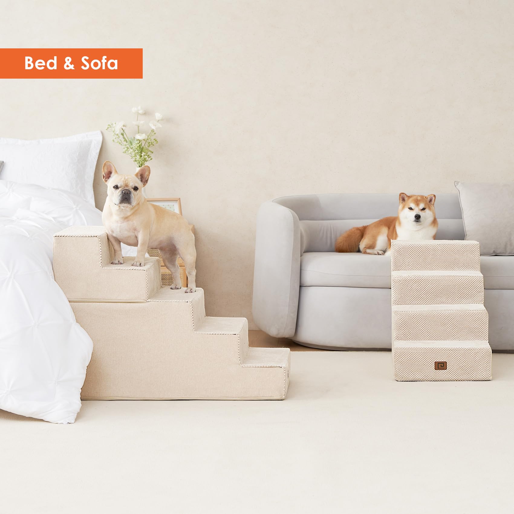 EHEYCIGA dog stairs foldable design for compact storage.