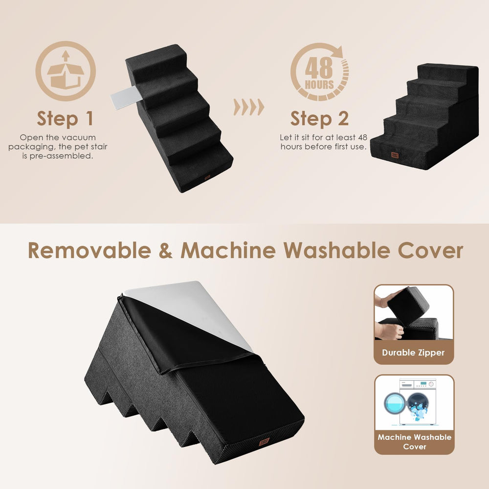 EHEYCIGA dog stairs-compact-storage saves space when not in use.