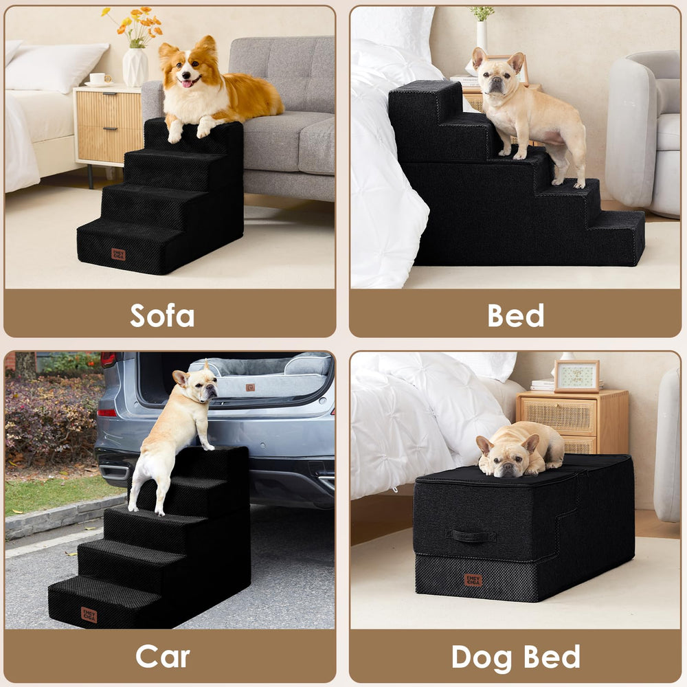 EHEYCIGA dog stairs-easy-clean-cover enables quick maintenance.