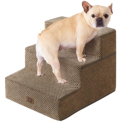 EHEYCIGA dog stairs edge-fit bed for easy pet access onto sofa.