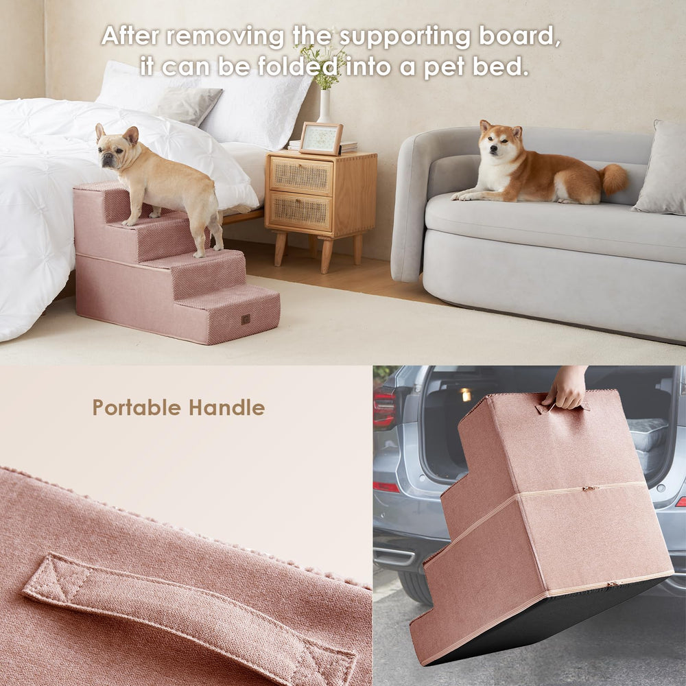 EHEYCIGA dog stairs edge-fit against bed or sofa aids effortless climbs.