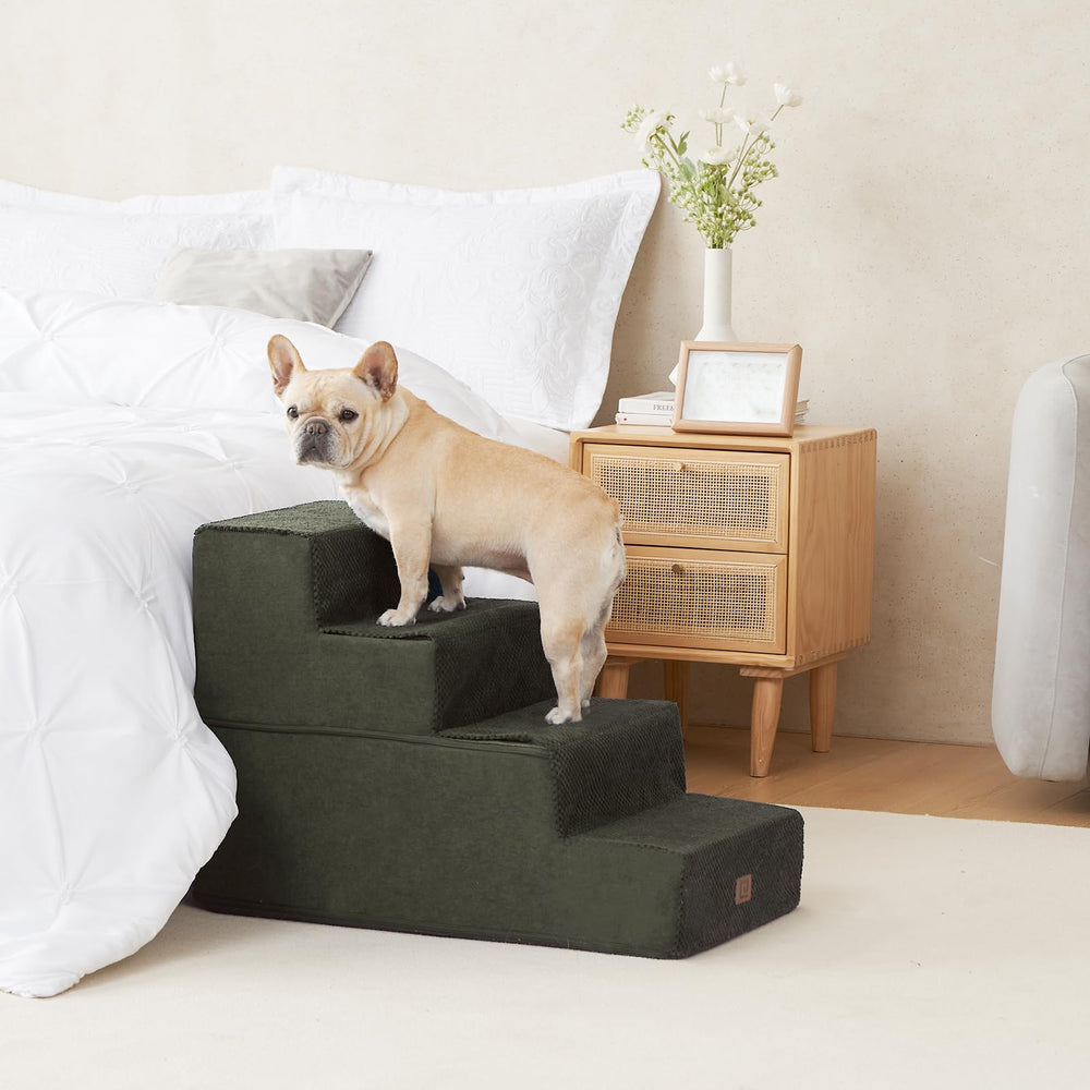EHEYCIGA dog stairs fit against bed or sofa edge for easy access.