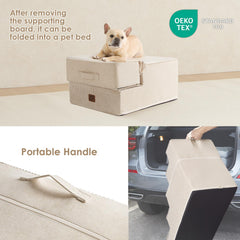 EHEYCIGA dog stairs with foam core for lightweight, portable steps
