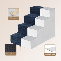 EHEYCIGA dog stairs foldable; converts to cozy bed for puppy naps.