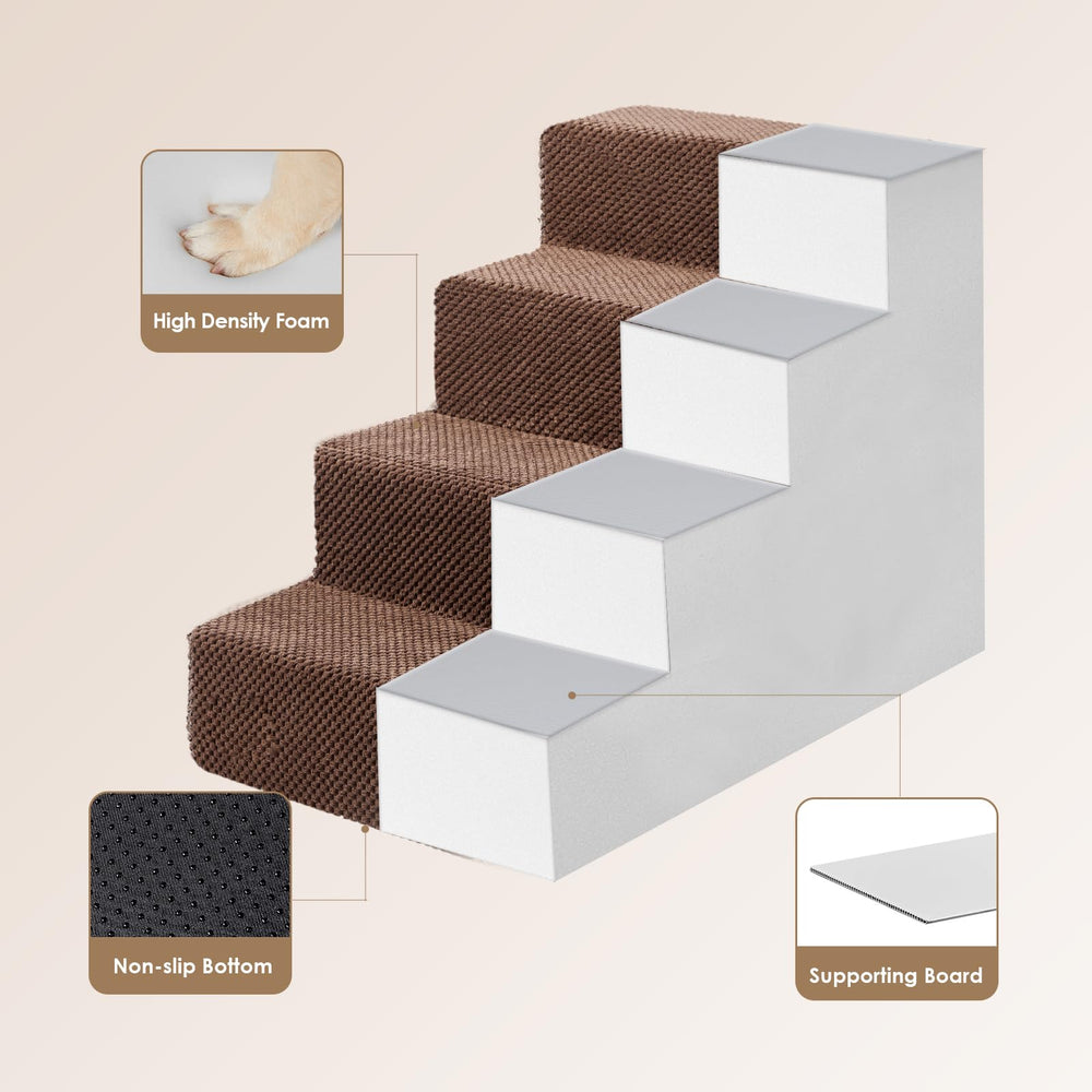 EHEYCIGA foldable dog stairs with foam core for compact storage