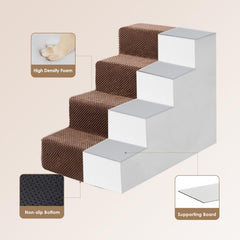 EHEYCIGA foldable dog stairs with foam core for compact storage