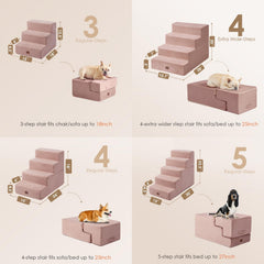 EHEYCIGA dog stairs folded bed mode demonstrates portability and space-saving.