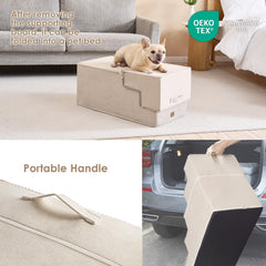 EHEYCIGA dog stairs folded-bed doubles as portable steps and a resting pad