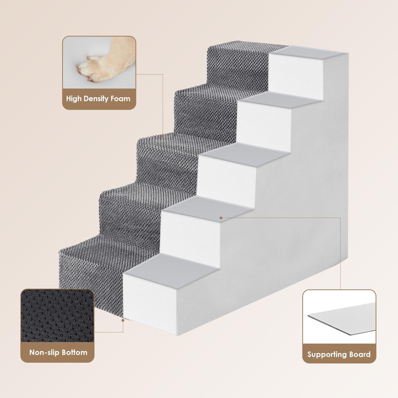 EHEYCIGA dog stairs-folded-convertible folds into a cozy bed.