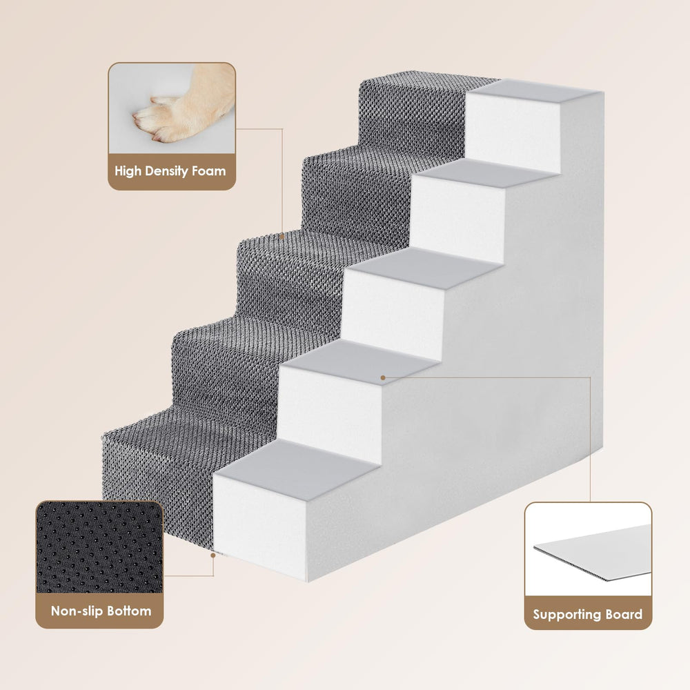 EHEYCIGA dog stairs-folded-convertible folds into a cozy bed.