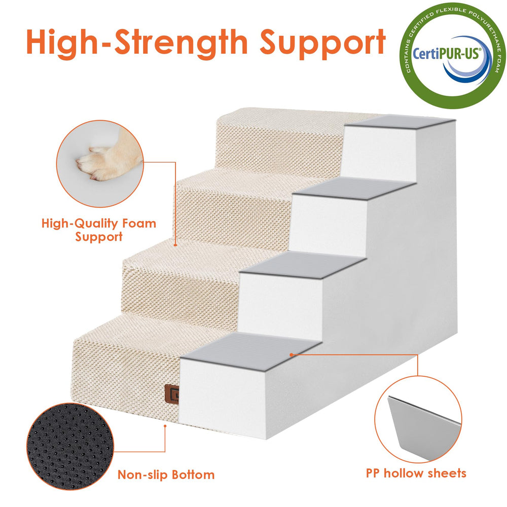 EHEYCIGA high-bed setup demonstrates non-slip stability for pets.