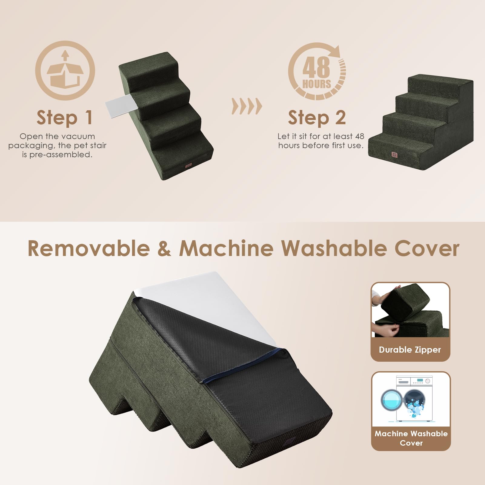EHEYCIGA dog stairs encourage independent movement for small pets.