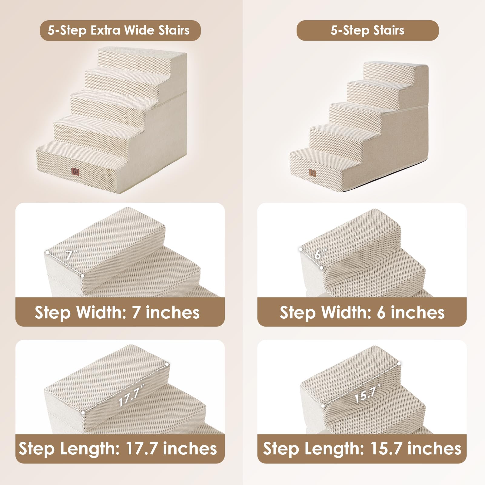 EHEYCIGA dog stairs with non-slip base ensures stable ascent.