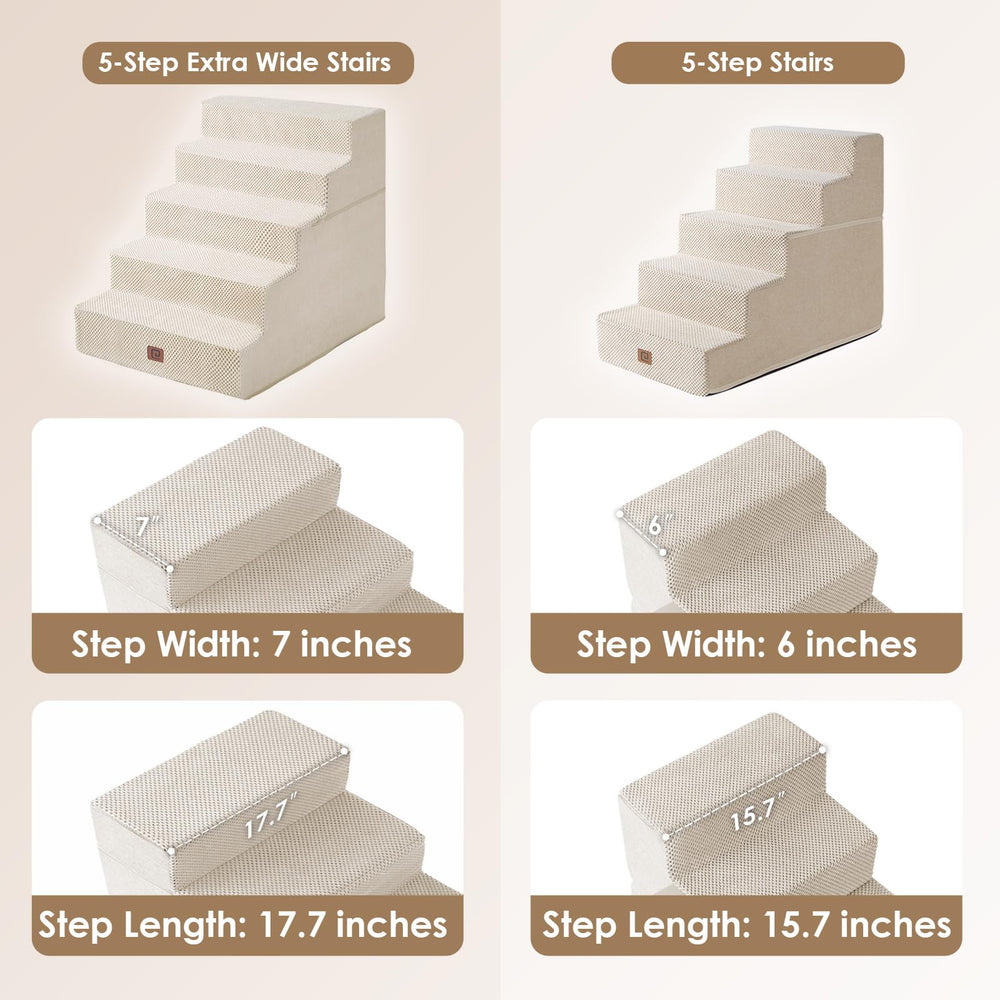 EHEYCIGA dog stairs with non-slip base ensures stable ascent.