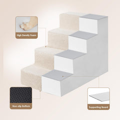 EHEYCIGA stairs with non-slip base keeps paws secure.