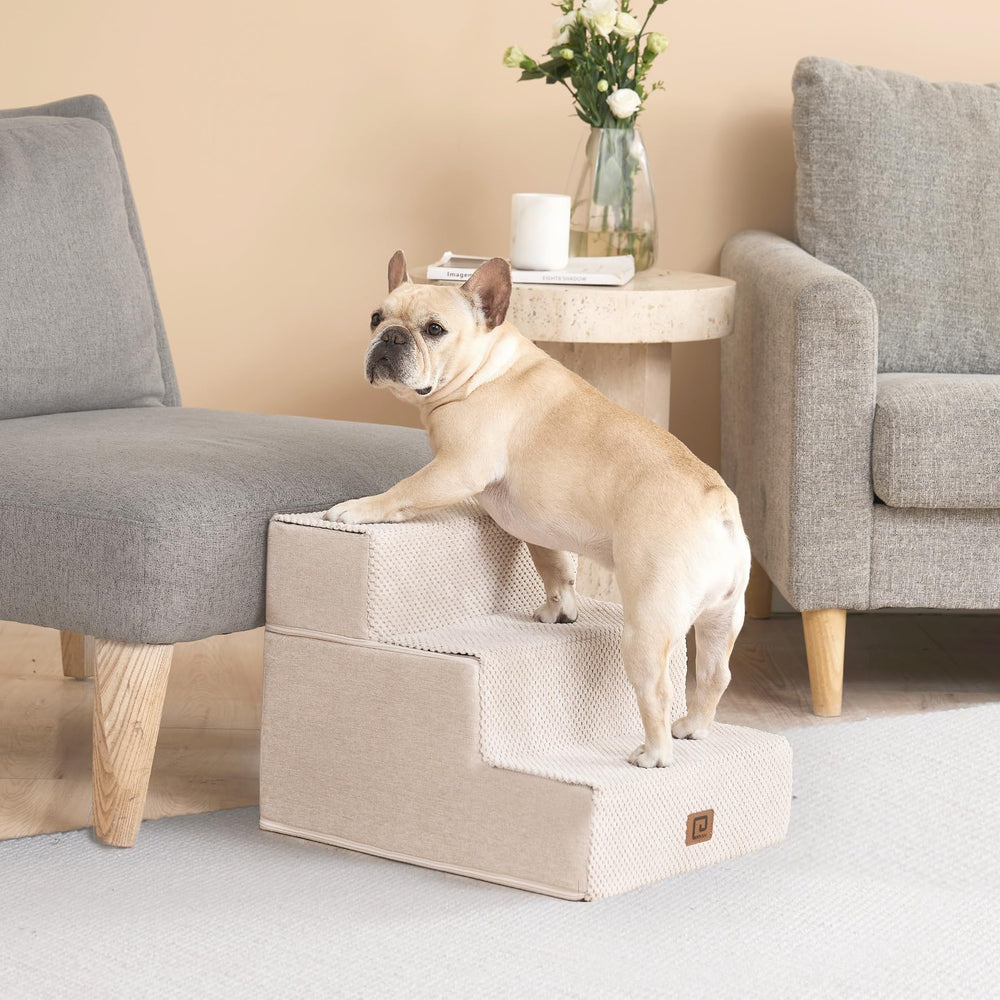 EHEYCIGA dog stairs non-slip base keeps steps steady on indoor floors