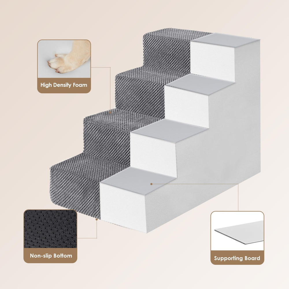 EHEYCIGA Dog Stairs non-slip-base keeps pets steady on every step.