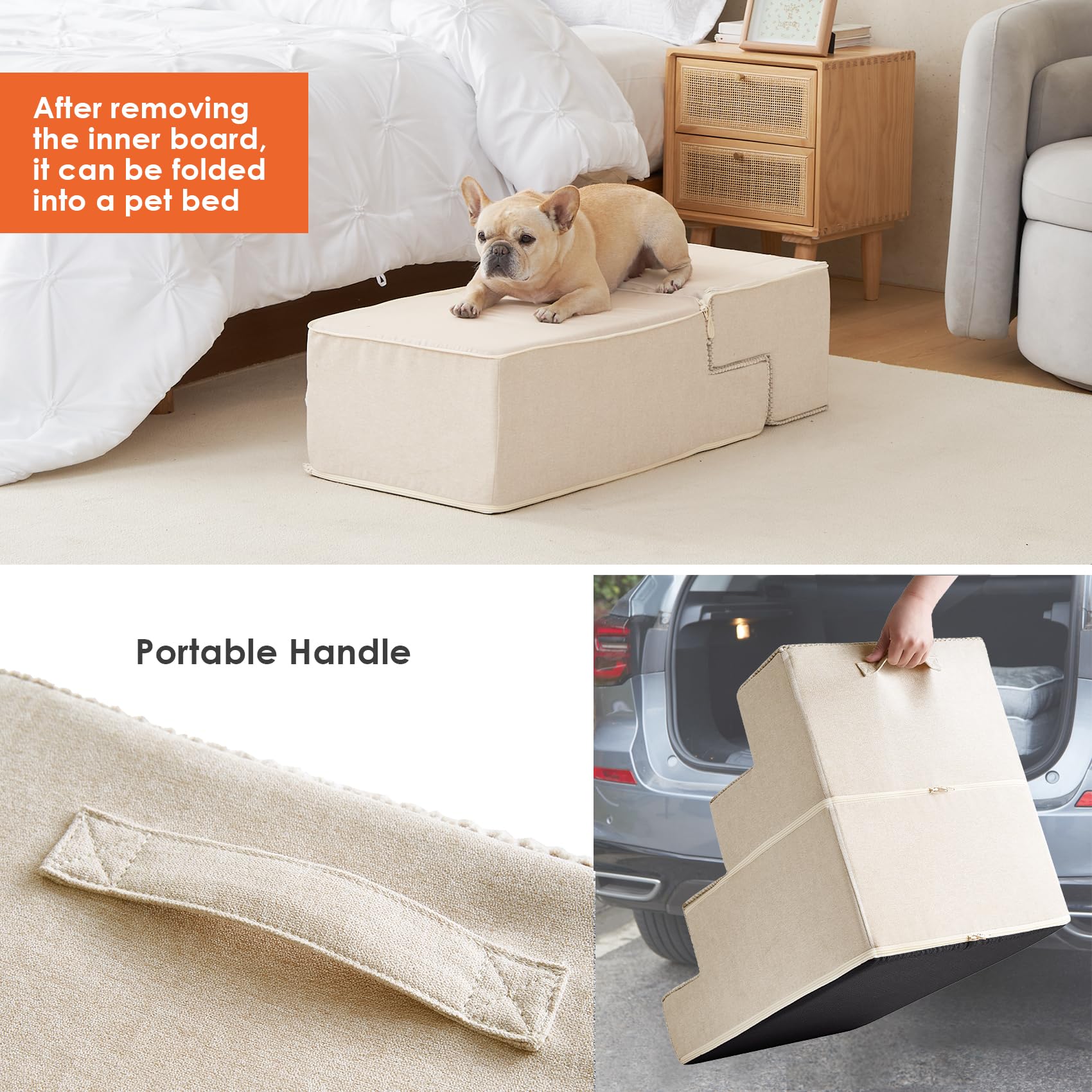 EHEYCIGA ultra-stable foam core supports pets during climbs.