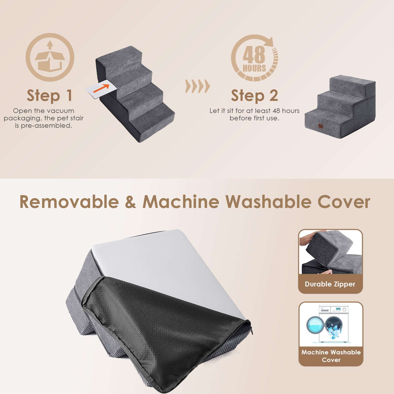 EHEYCIGA non-slip foam base keeps stairs stable on slick floors