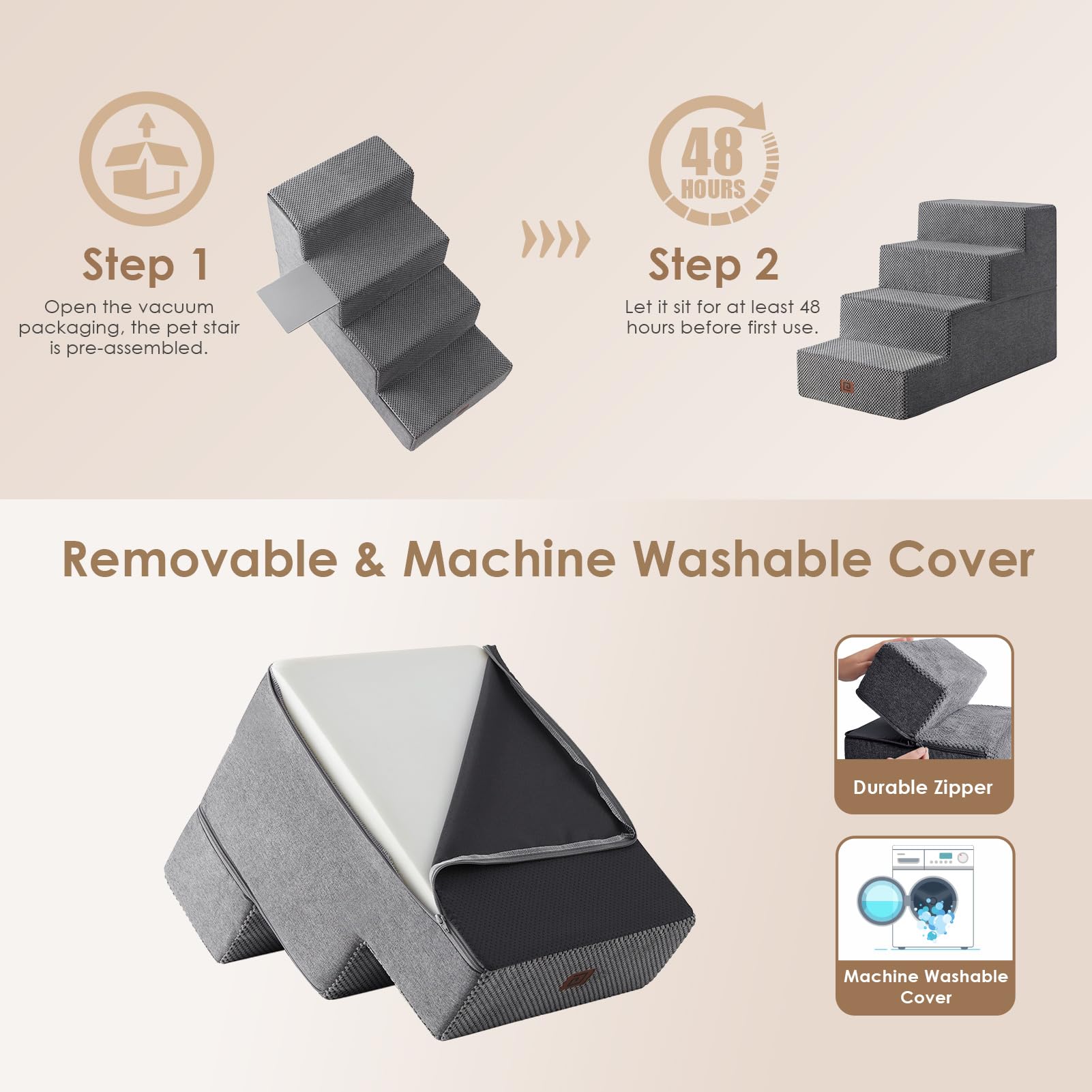 EHEYCIGA non-slip base helps pets climb confidently indoors