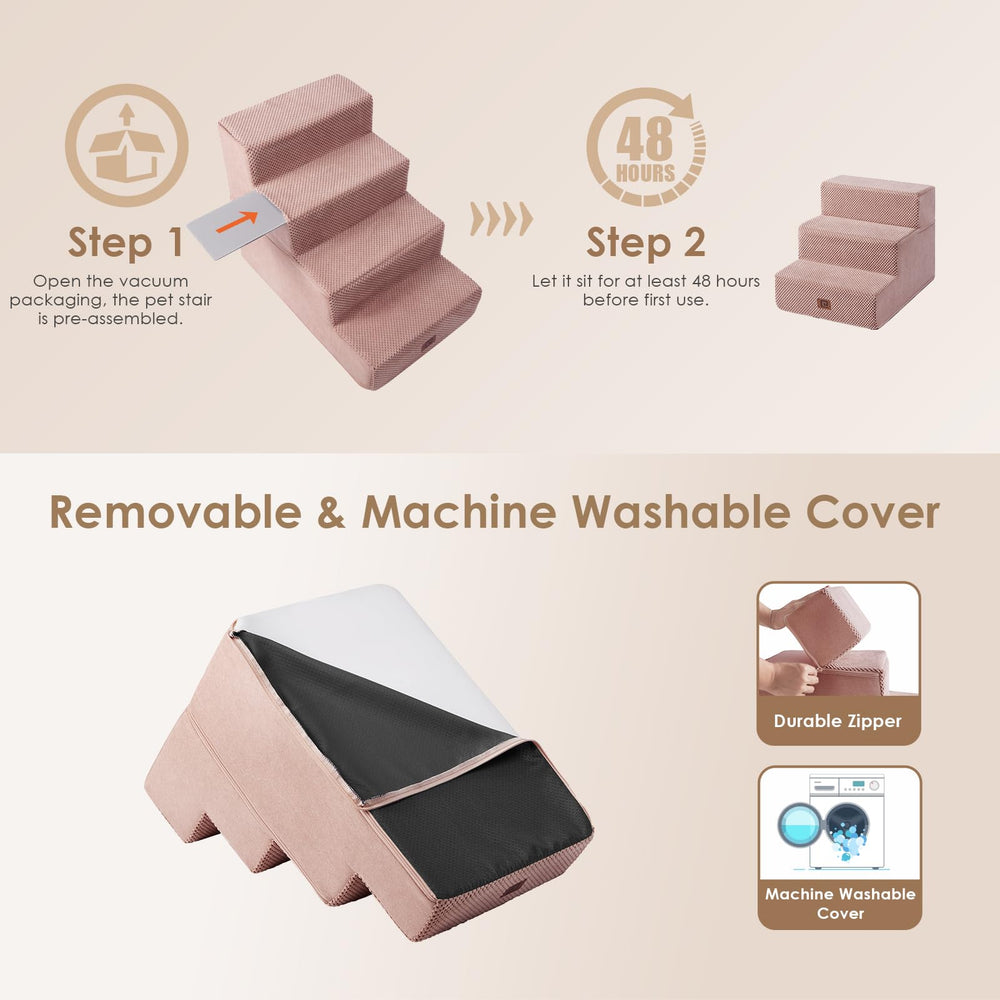 EHEYCIGA dog stairs pink compression-bag expansion requires 24-48 hours.