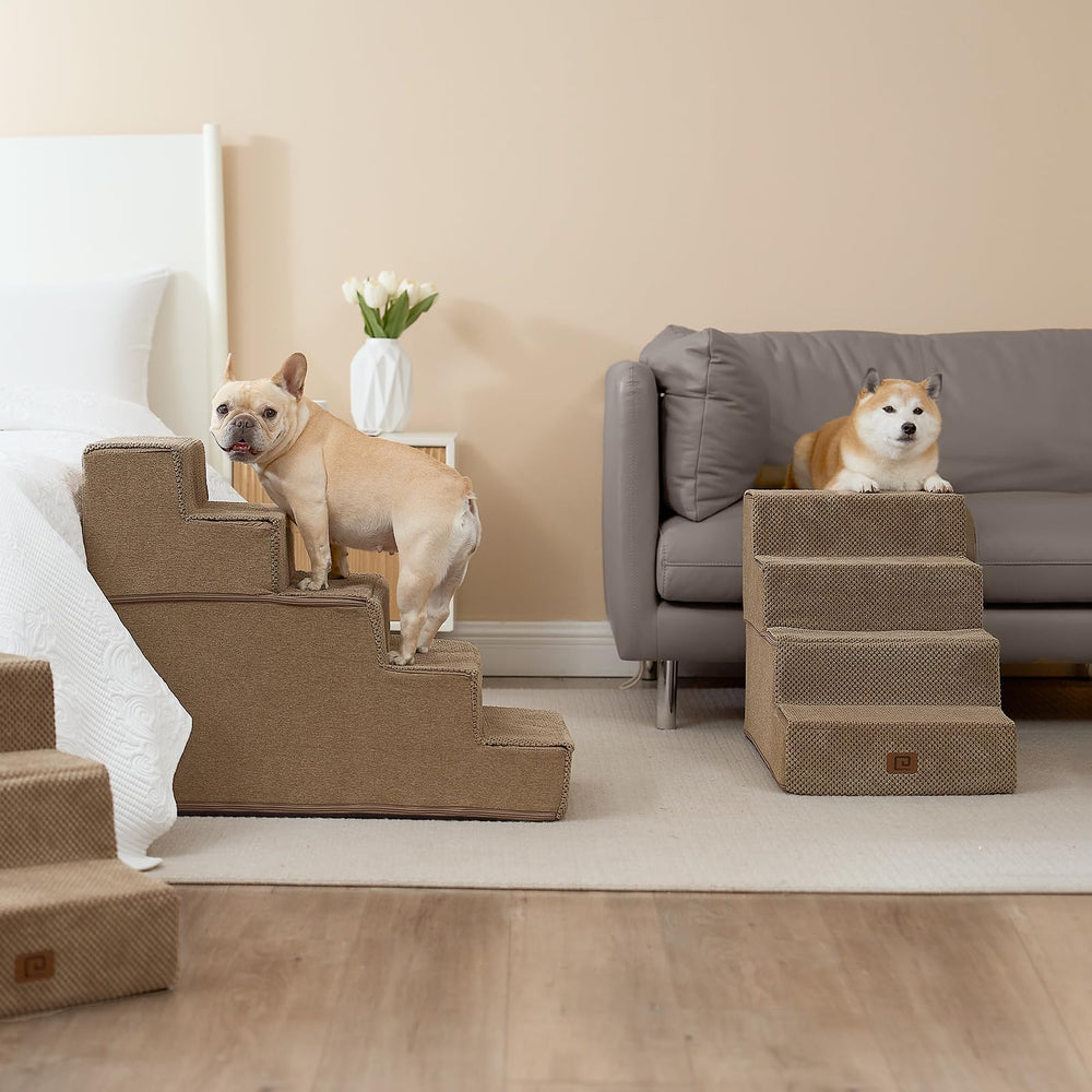 EHEYCIGA dog stairs removable cover for easy machine washing.