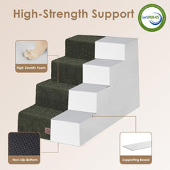 EHEYCIGA dog stairs removable cover is machine washable for quick cleaning.