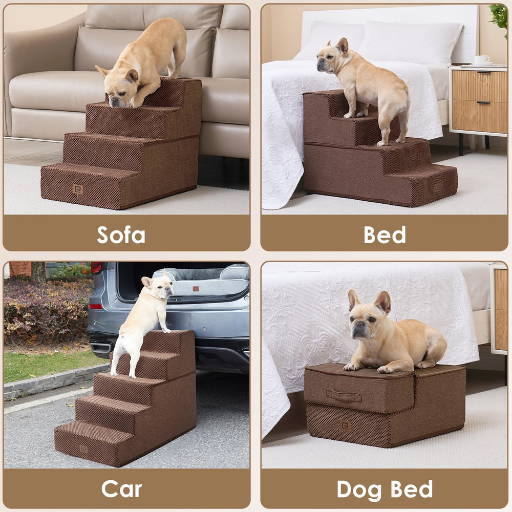 EHEYCIGA dog stairs stable-foam-base offers steady climbs.