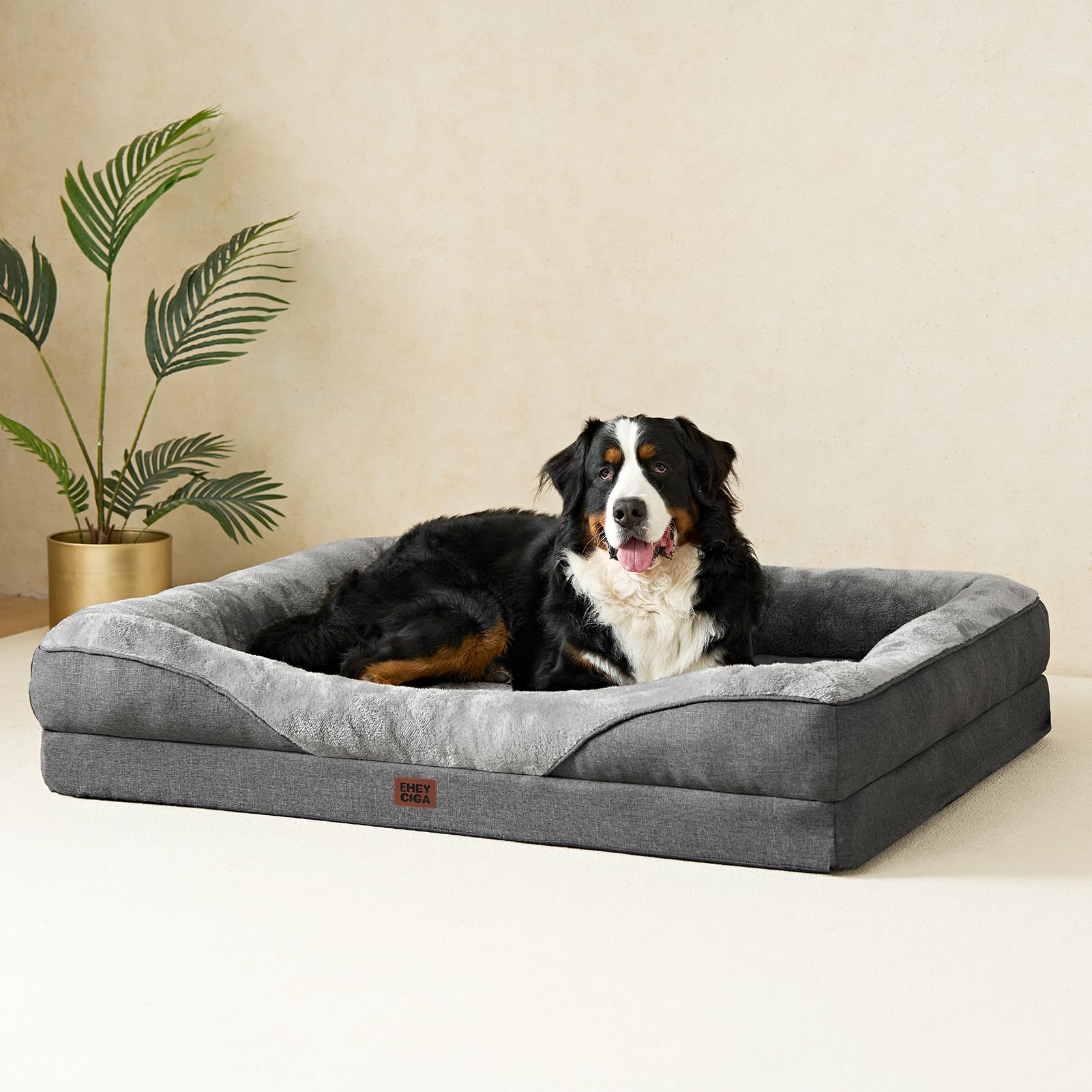 EHEYCIGA dogs-napping-on-bed-xxl conveys premium comfort for larger pets.