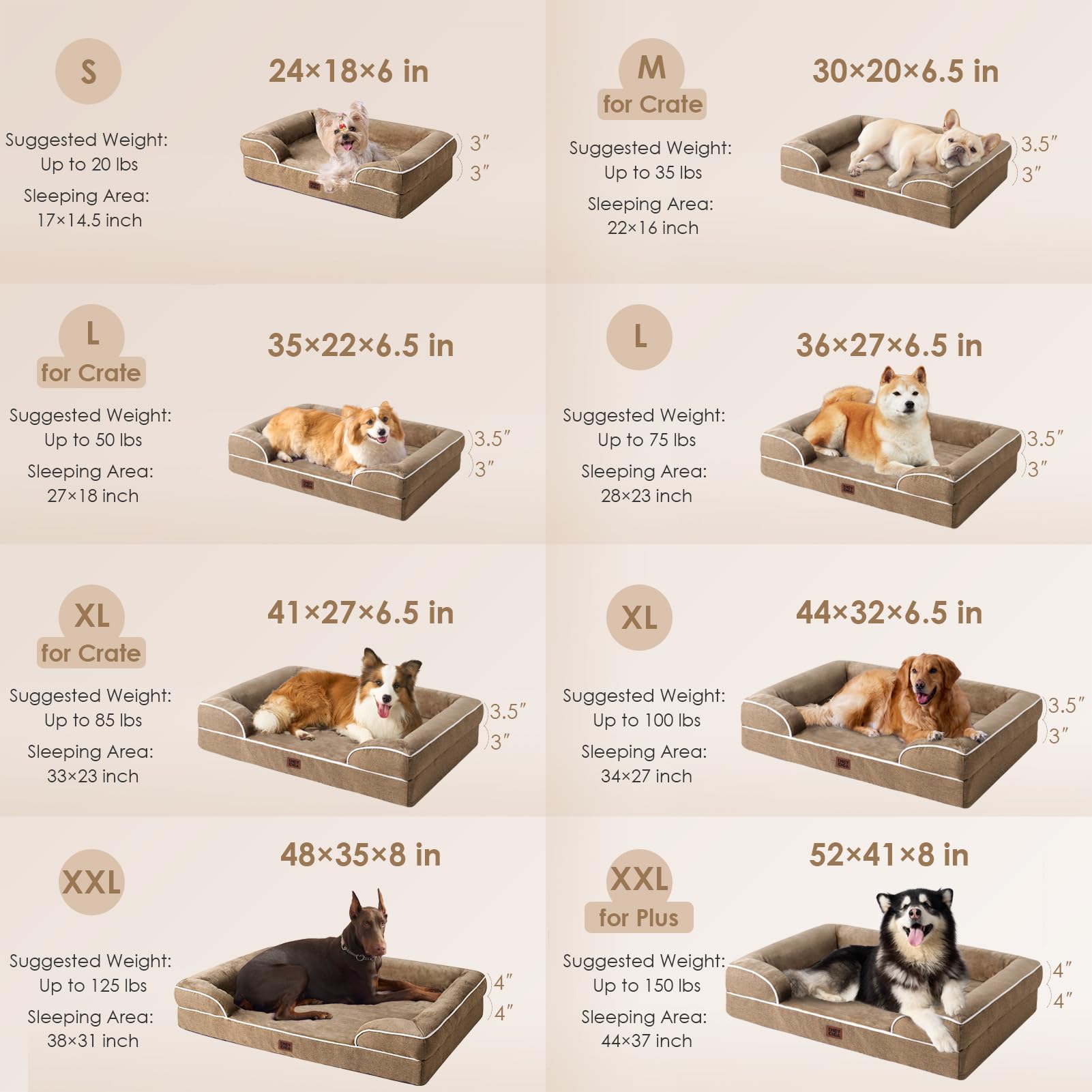 EHEYCIGA egg crate foam dog bed demonstrates even pressure distribution for restful naps