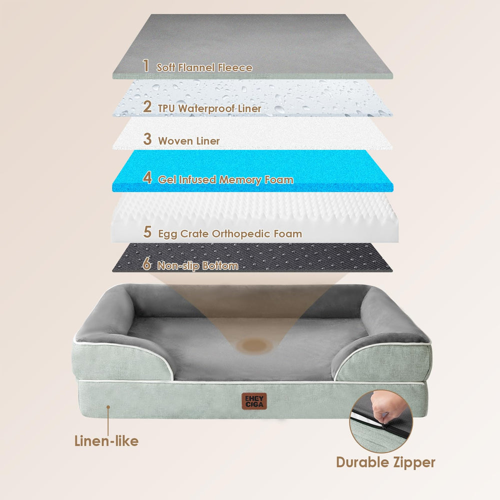 EHEYCIGA egg-crate foam layer provides breathable, cushioned support.