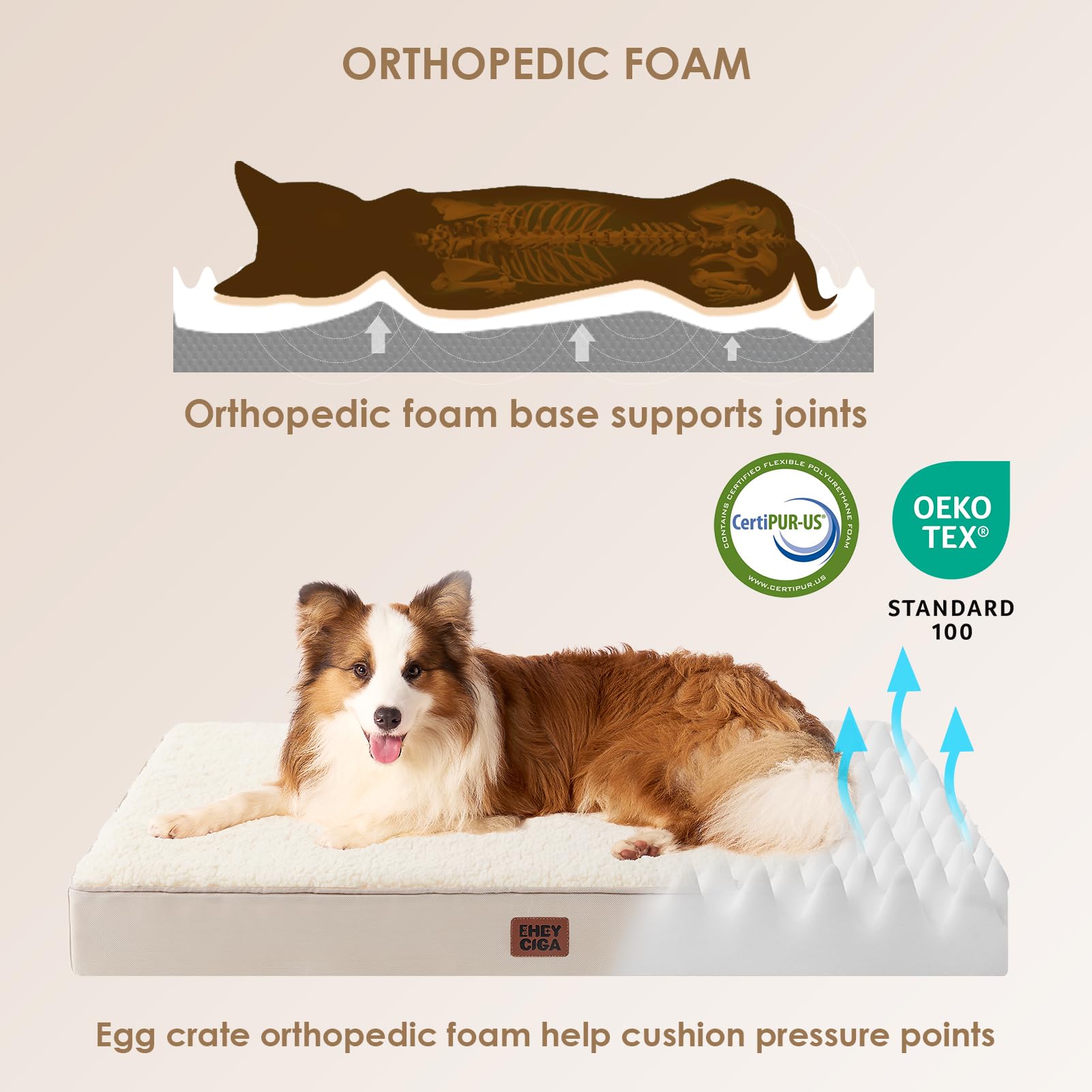 EHEYCIGA egg-crate foam support highlights spinal alignment potential