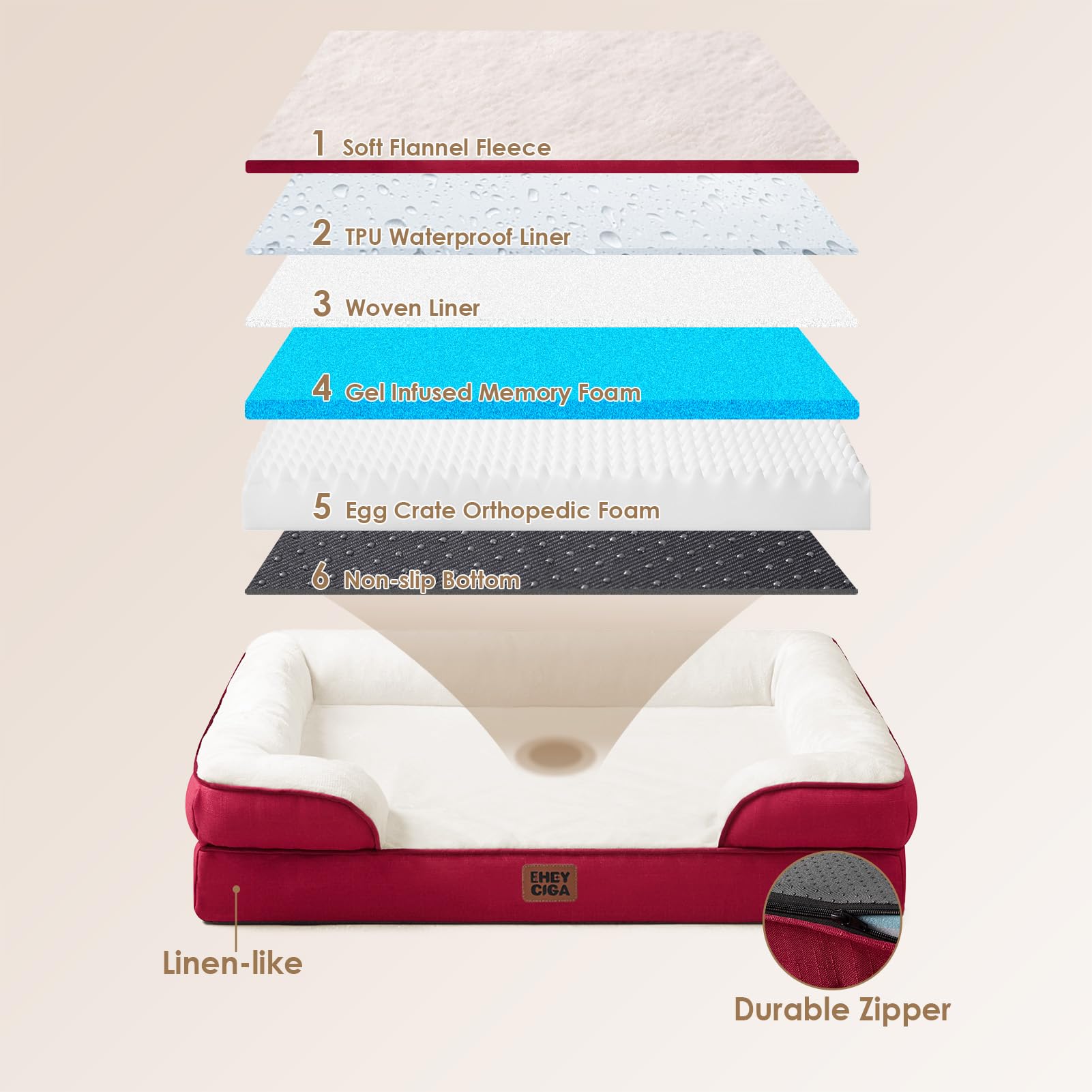 EHEYCIGA faux linen sides add style without waterproofing