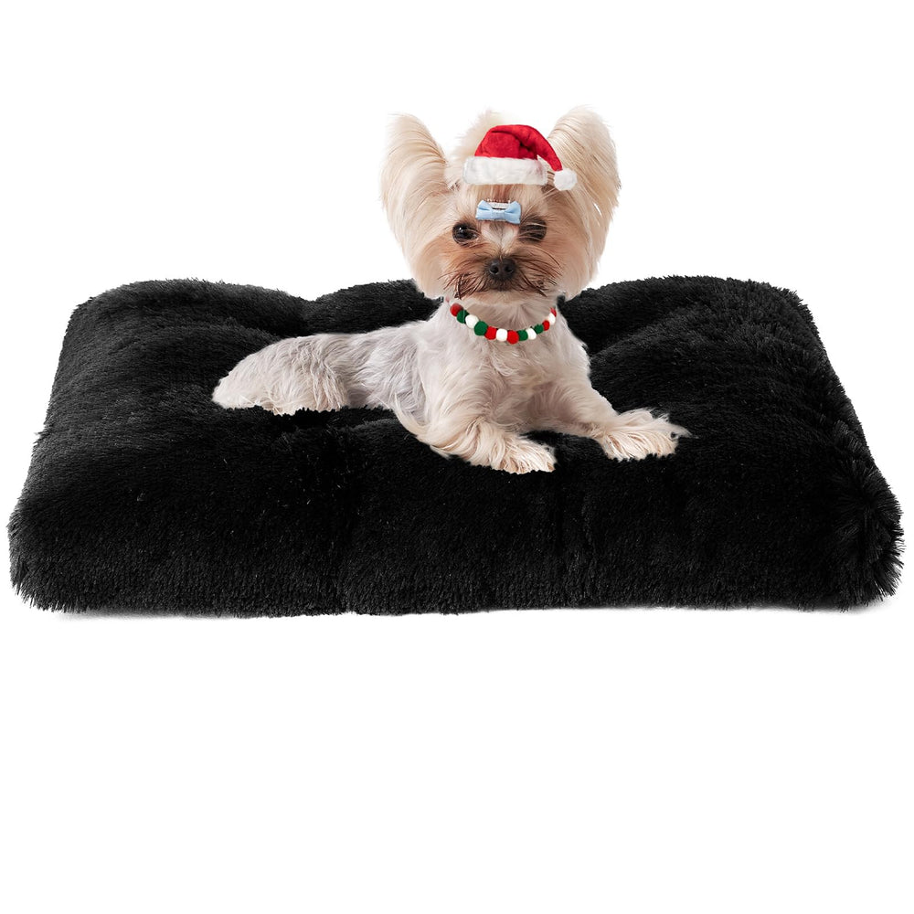 EHEYCIGA fluffy dog bed close-up fur shows plush surface for cozy comfort.