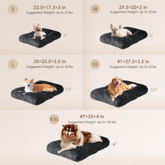 EHEYCIGA fluffy dog crate bed breathable down-alternative filling enhances softness.