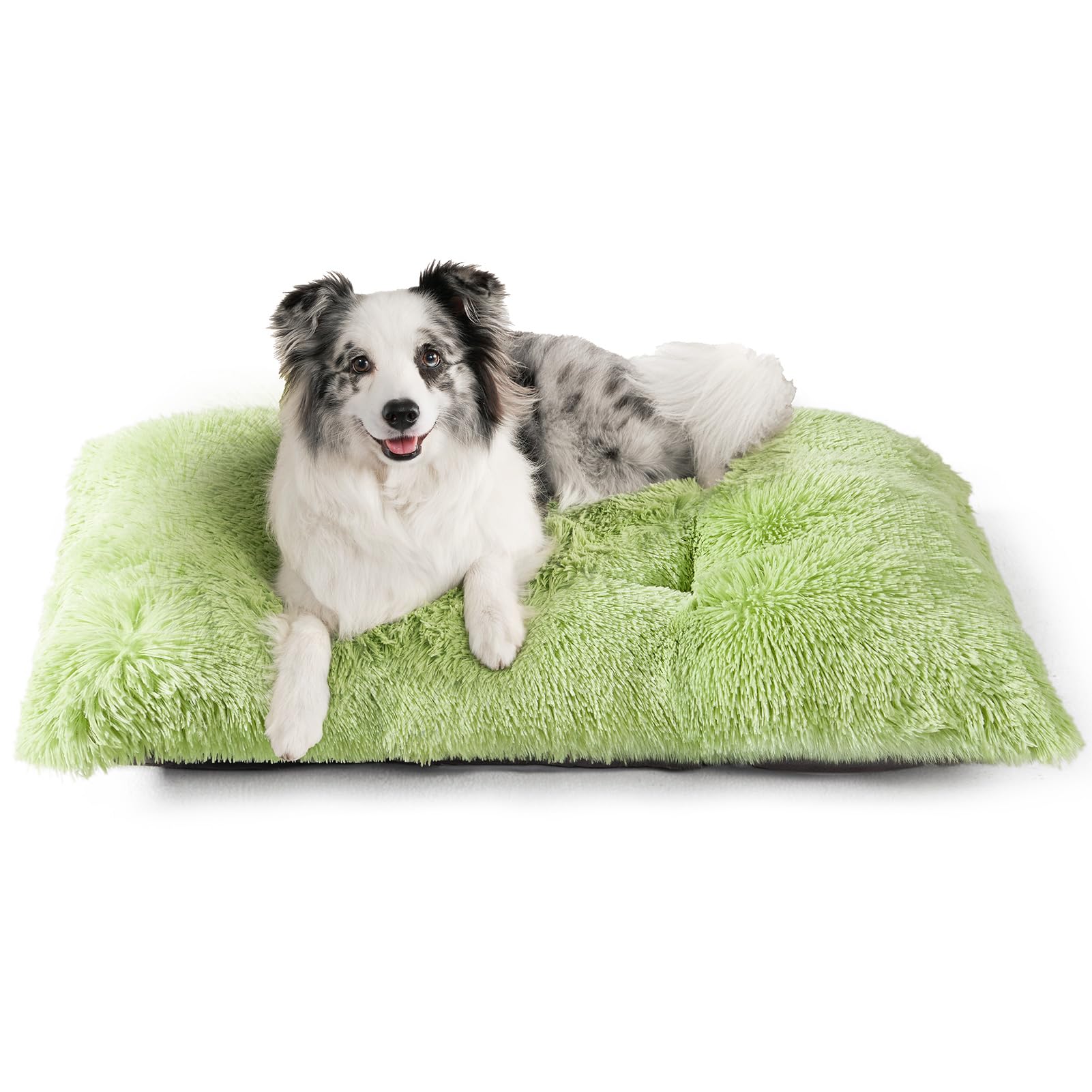 EHEYCIGA fluffy dog crate bed fur texture enhances soft comfort for large dogs