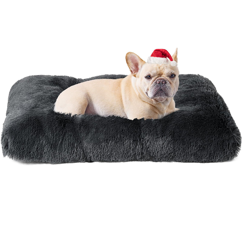 EHEYCIGA fluffy dog crate bed inside crate provides cozy comfort for a medium dog