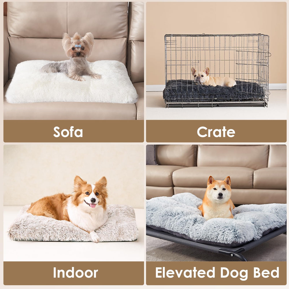 EHEYCIGA fluffy dog crate bed vacuum sealed packaging expands before use