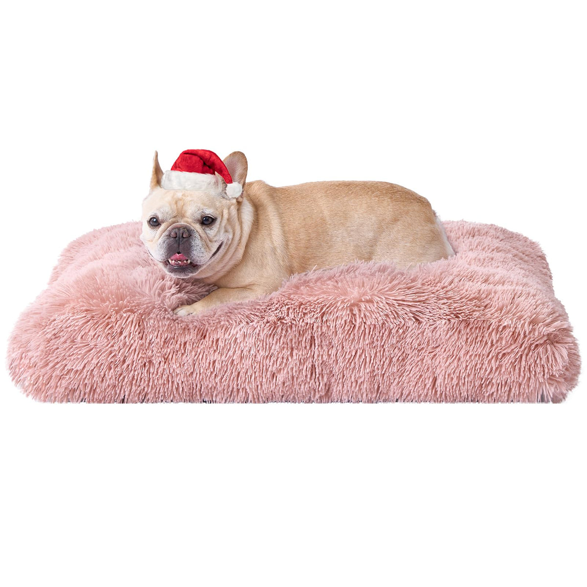 EHEYCIGA fluffy dog crate bed with soft faux fur for cozy naps
