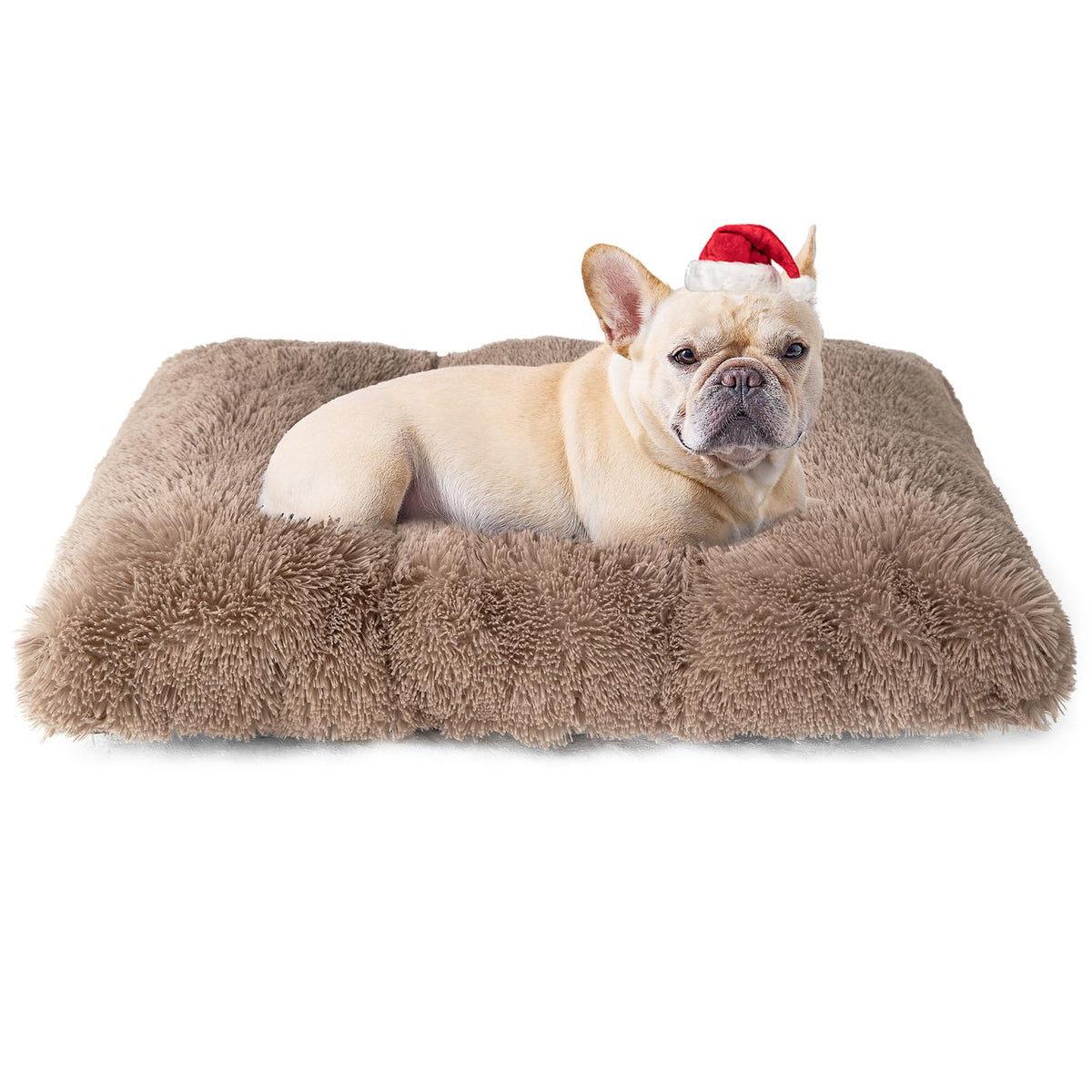 EHEYCIGA fluffy dog crate bed with soft plush fabric for cozy naps