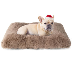 EHEYCIGA fluffy dog crate bed with soft plush fabric for cozy naps