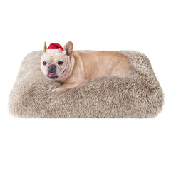 EHEYCIGA fluffy dog crate bed with soft plush surface for cozy, secure naps.