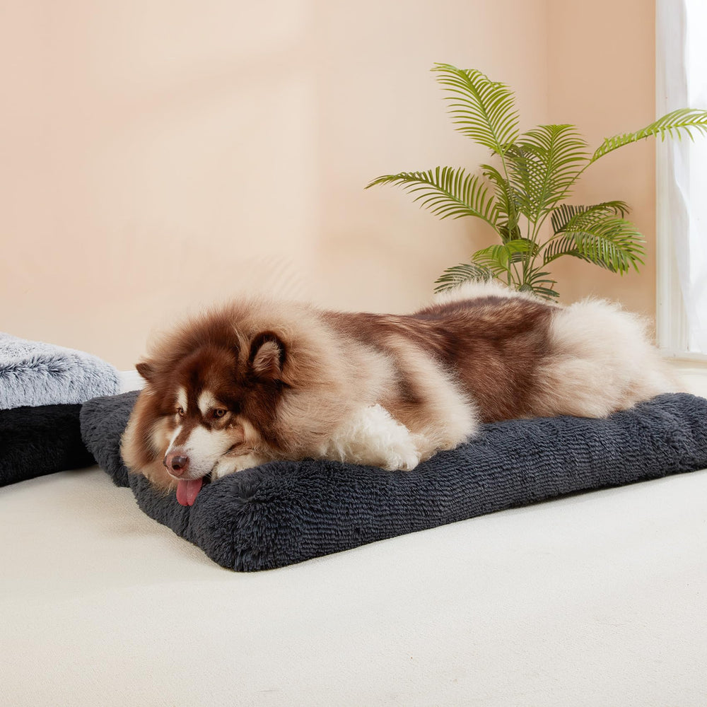 EHEYCIGA fluffy dog bed expands quickly after unboxing and use.