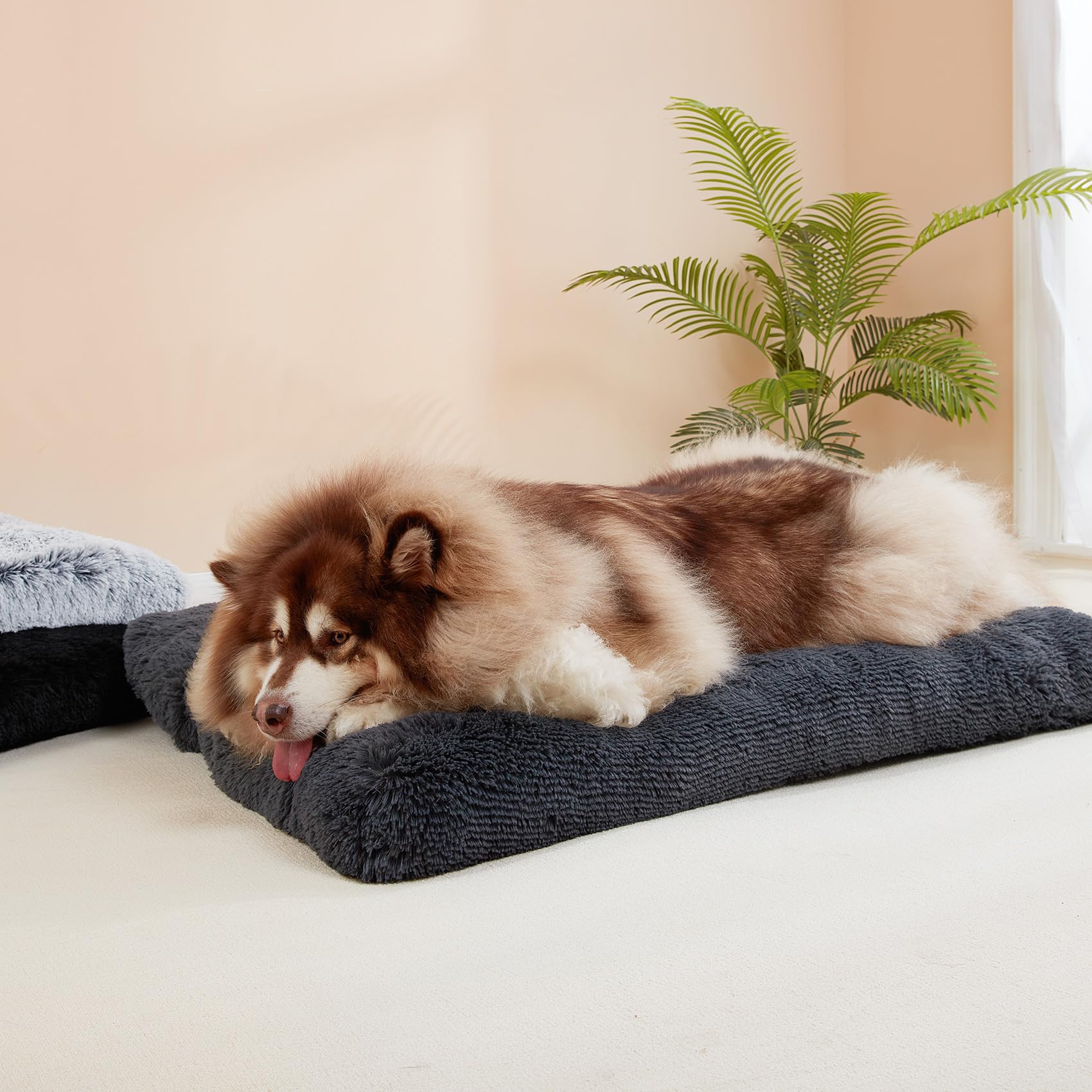 EHEYCIGA Fluffy XXL Dog Bed in washing machine-ready fabric for easy care.