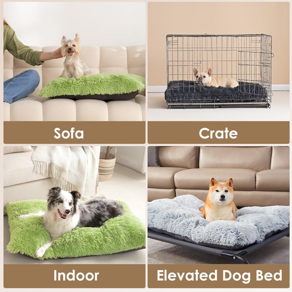EHEYCIGA Fluffy XXL Pad shown inside a crate for dogs.