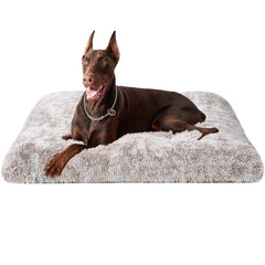 EHEYCIGA fluffy XXL dog crate pad top view shows plush surface for comfort