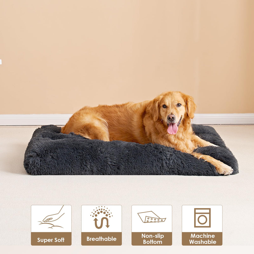 EHEYCIGA Fluffy XXL Dog Crate Pad ready for car trunk trips.
